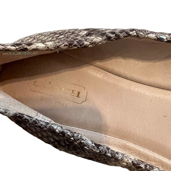 Coach Demi Gold Toe Cap Leather Snake Print Size 7.5 - Picture 5 of 14